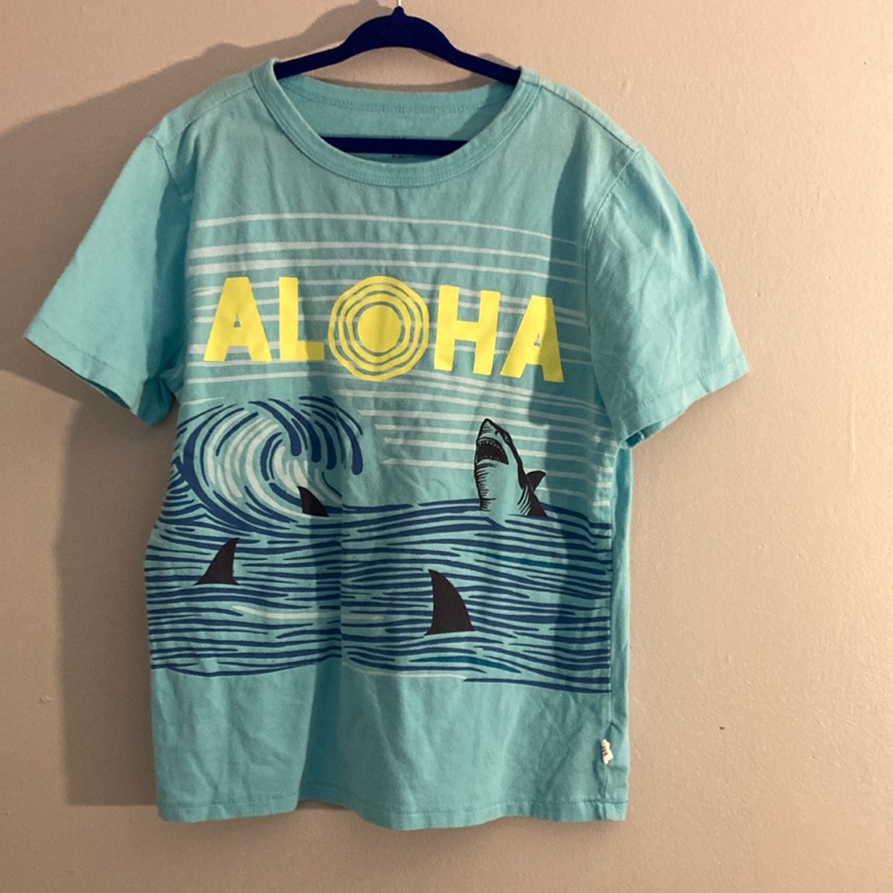 Blue and Yellow Aloha Tee Short Sleeve
